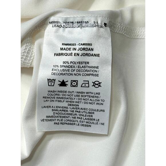 Nike Pro Dri-Fit  Women short sleeve top Off White L - Picture 6 of 8